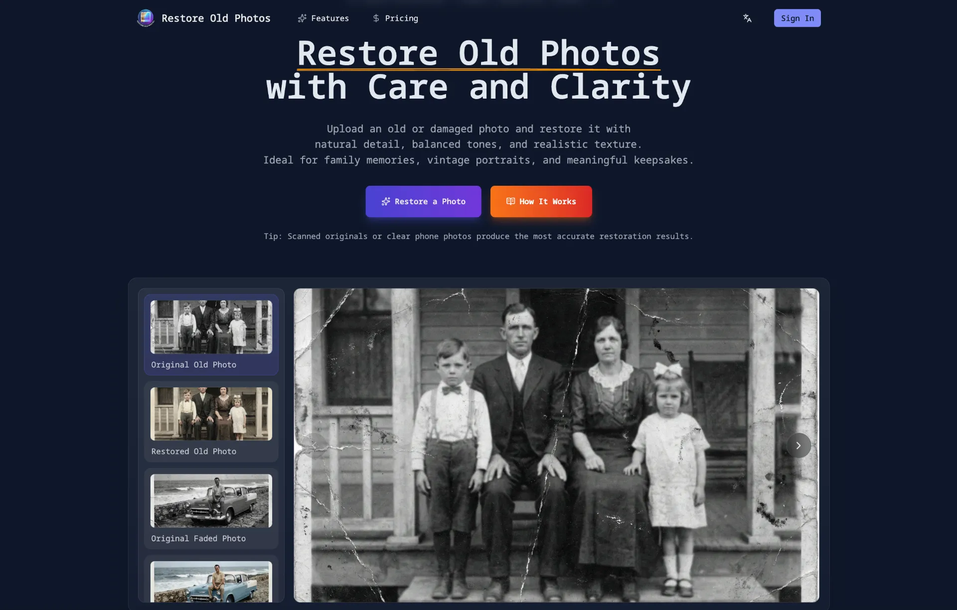 Restore old photos